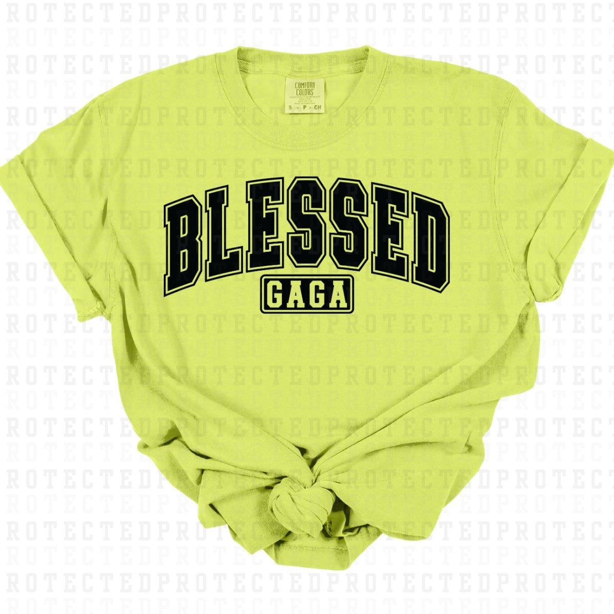 BLESSED GAGA *BLACK - SINGLE COLOR* - DTF TRANSFER