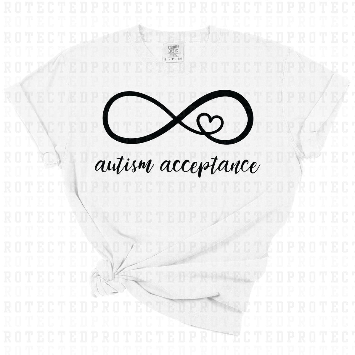 AUTISM ACCEPTANCE *BLACK TEXT - SINGLE COLOR* - DTF TRANSFER