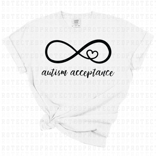 AUTISM ACCEPTANCE *BLACK TEXT - SINGLE COLOR* - DTF TRANSFER