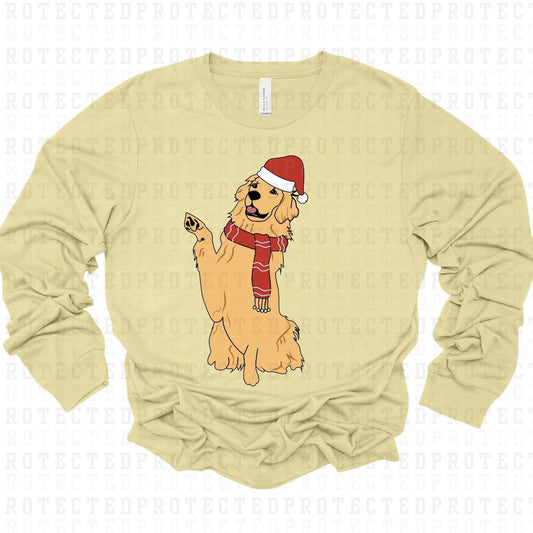 SANTA GOLDEN RETRIEVER - DTF TRANSFER