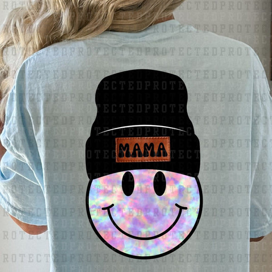 MAMA BEANIE SMILEY TIE DYE *2* - DTF TRANSFER