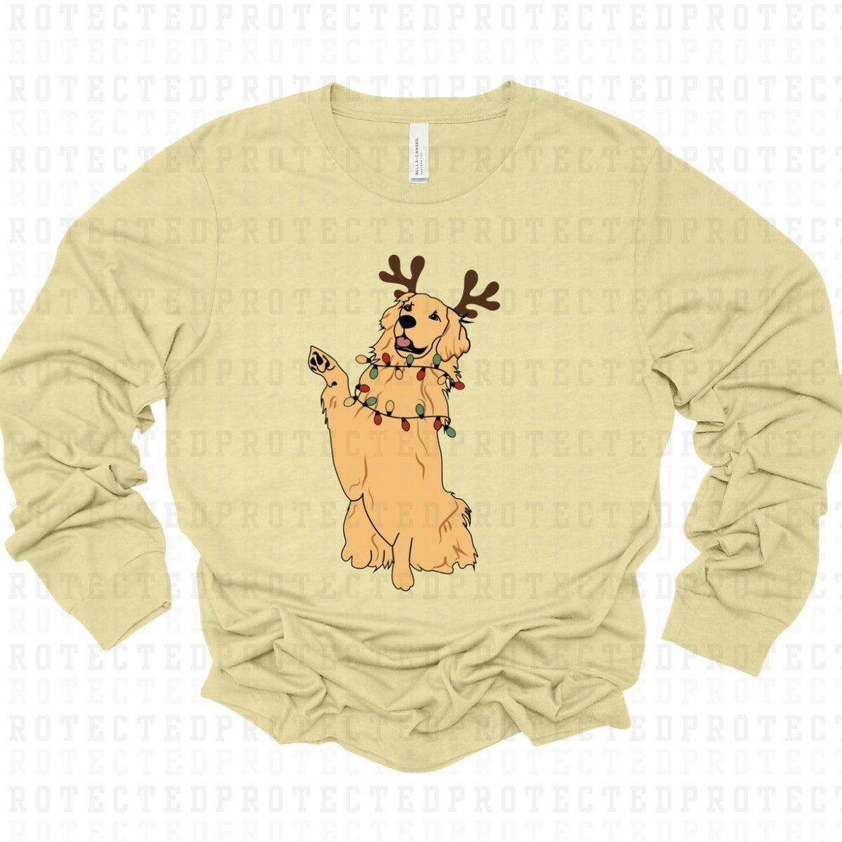 REINDEER GOLDEN RETRIEVER - DTF TRANSFER