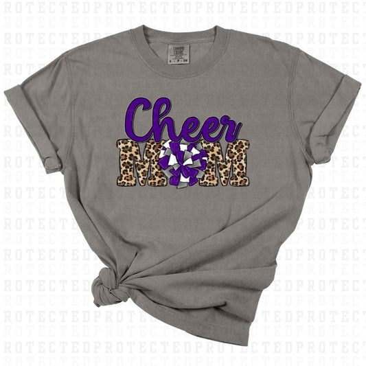 CHEER MOM *WHITE SILVER & PURPLE* - DTF TRANSFER