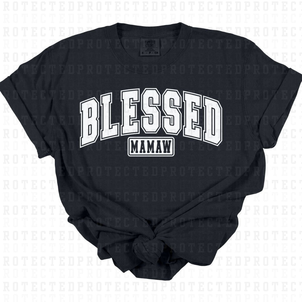 BLESSED MAMAW *WHITE - SINGLE COLOR* - DTF TRANSFER