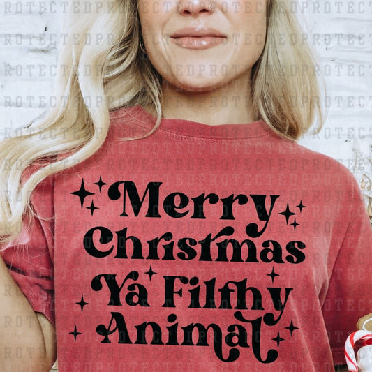 MERRY CHRISTMAS YA FILTHY ANIMAL *SINGLE COLOR* - DTF TRANSFER