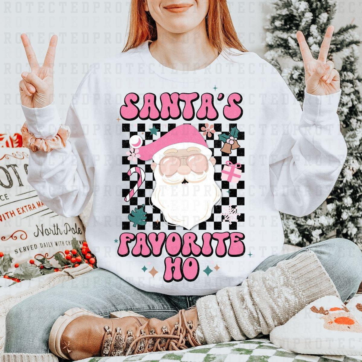 SANTAS FAVORITE HO *PINK* - DTF TRANSFER