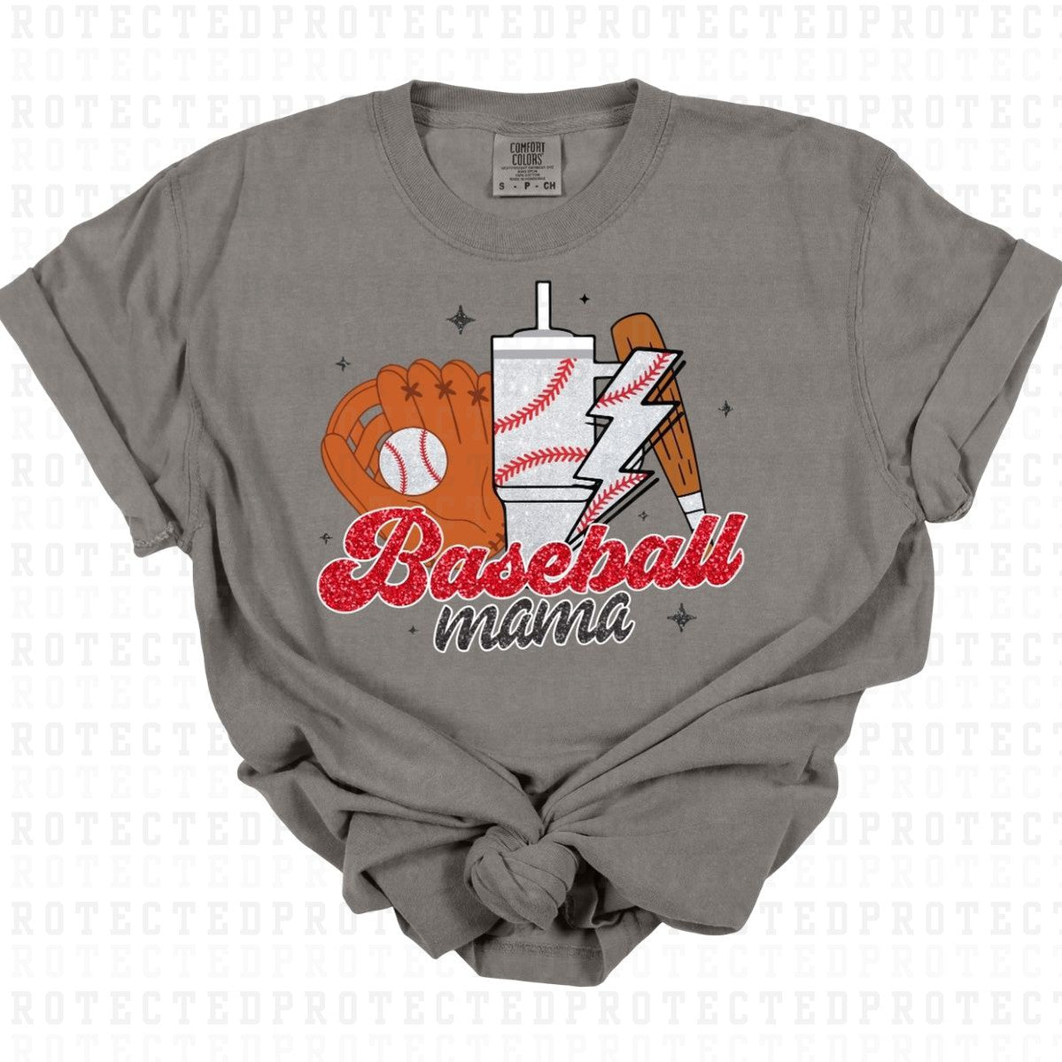 BASEBALL MAMA *FAUX SEQUIN* - DTF TRANSFER