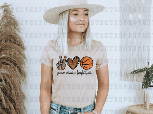 PEACE LOVE BASKETBALL - DTF TRANSFER - KAI RAE TRANSFERS