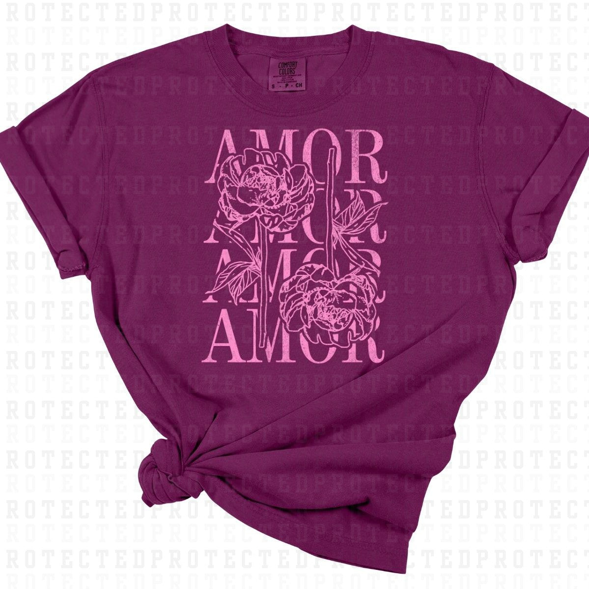 AMOR 4X *W/ GRUNGE - SINGLE COLOR* - DTF TRANSFER