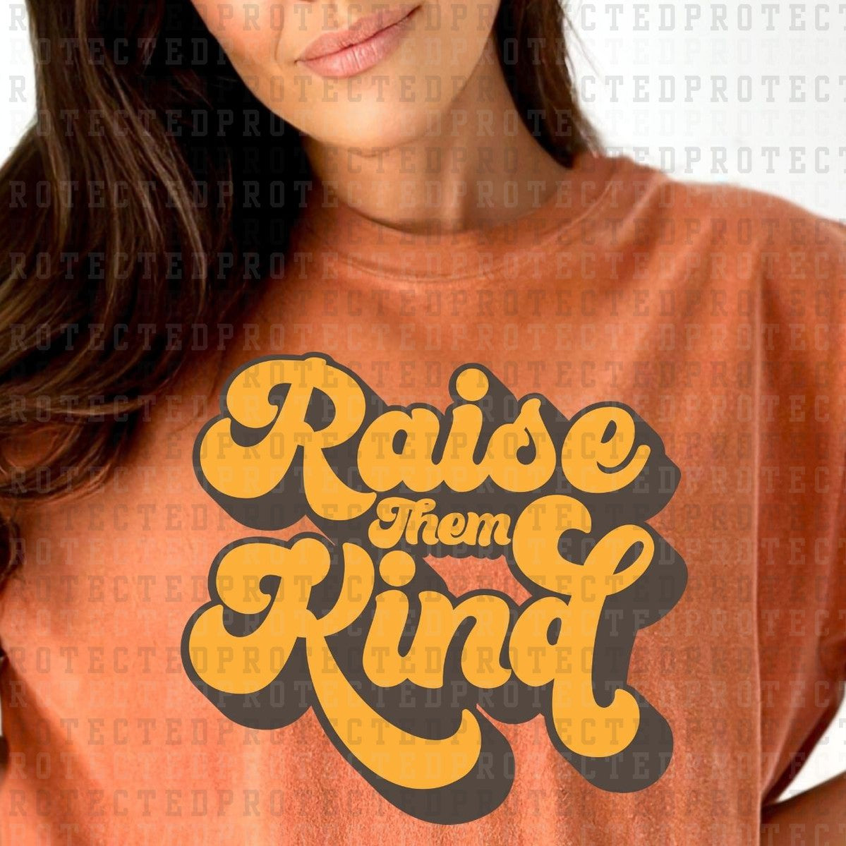 RAISE THEM KIND *YELLOW&BROWN* - DTF TRANSFER