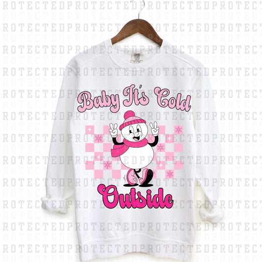 PINK SNOWMAN BABY ITS COLD OUTSIDE - DTF TRANSFER