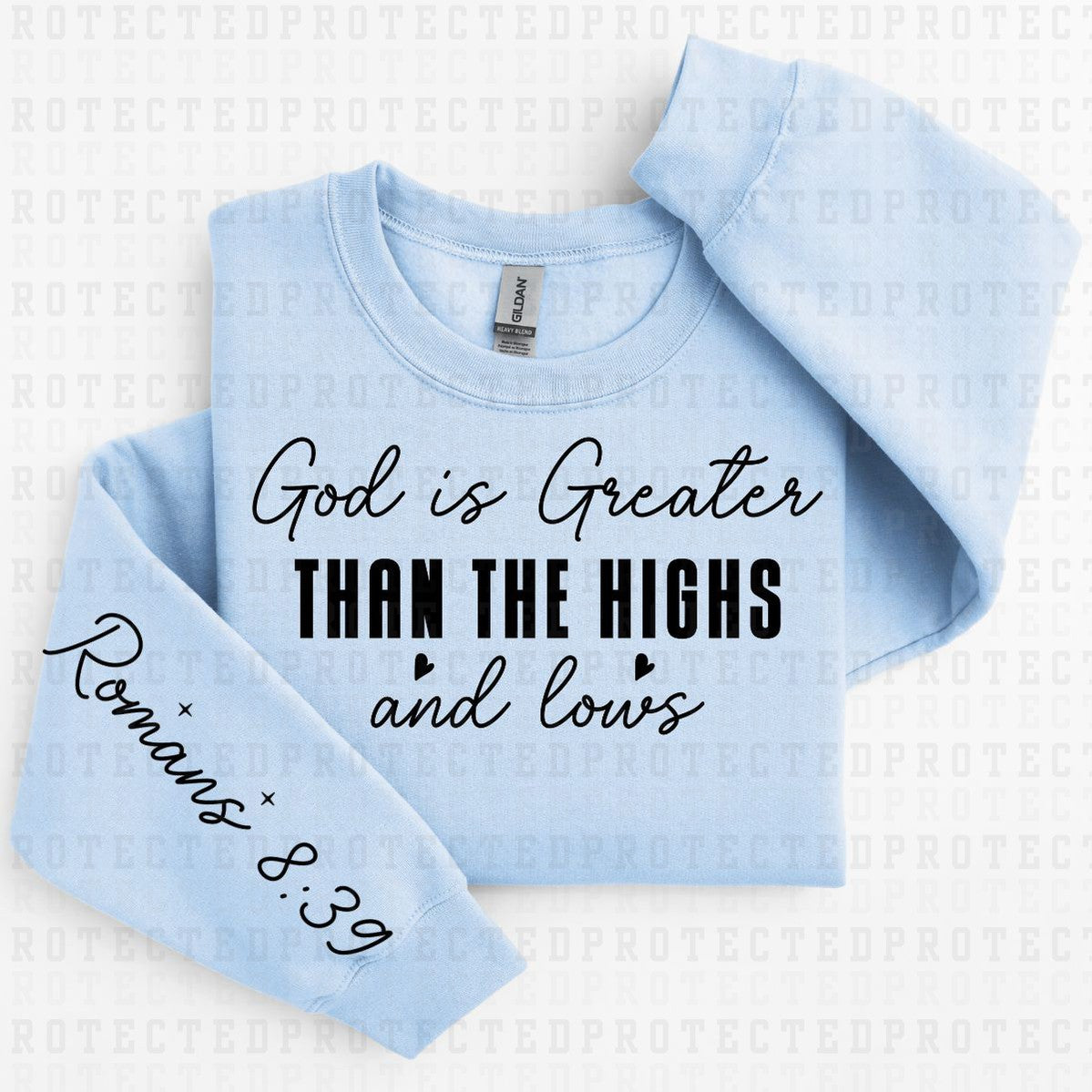 GOD IS *SINGLE COLOR - SLEEVE DESIGN COMES IN 6"* (FULL FRONT/1 SLEEVE) - DTF TRANSFER