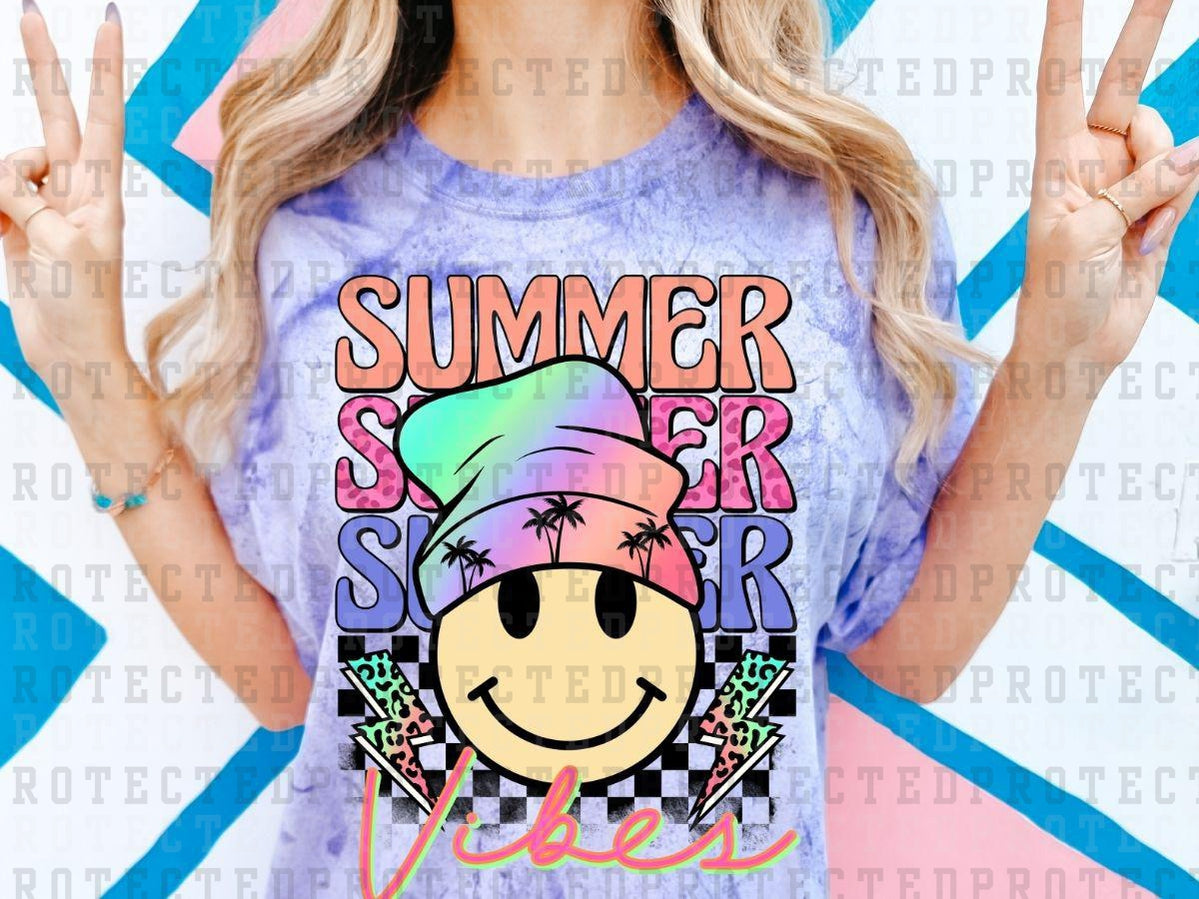 SUMMER VIBES SMILEY  - DTF TRANSFERS