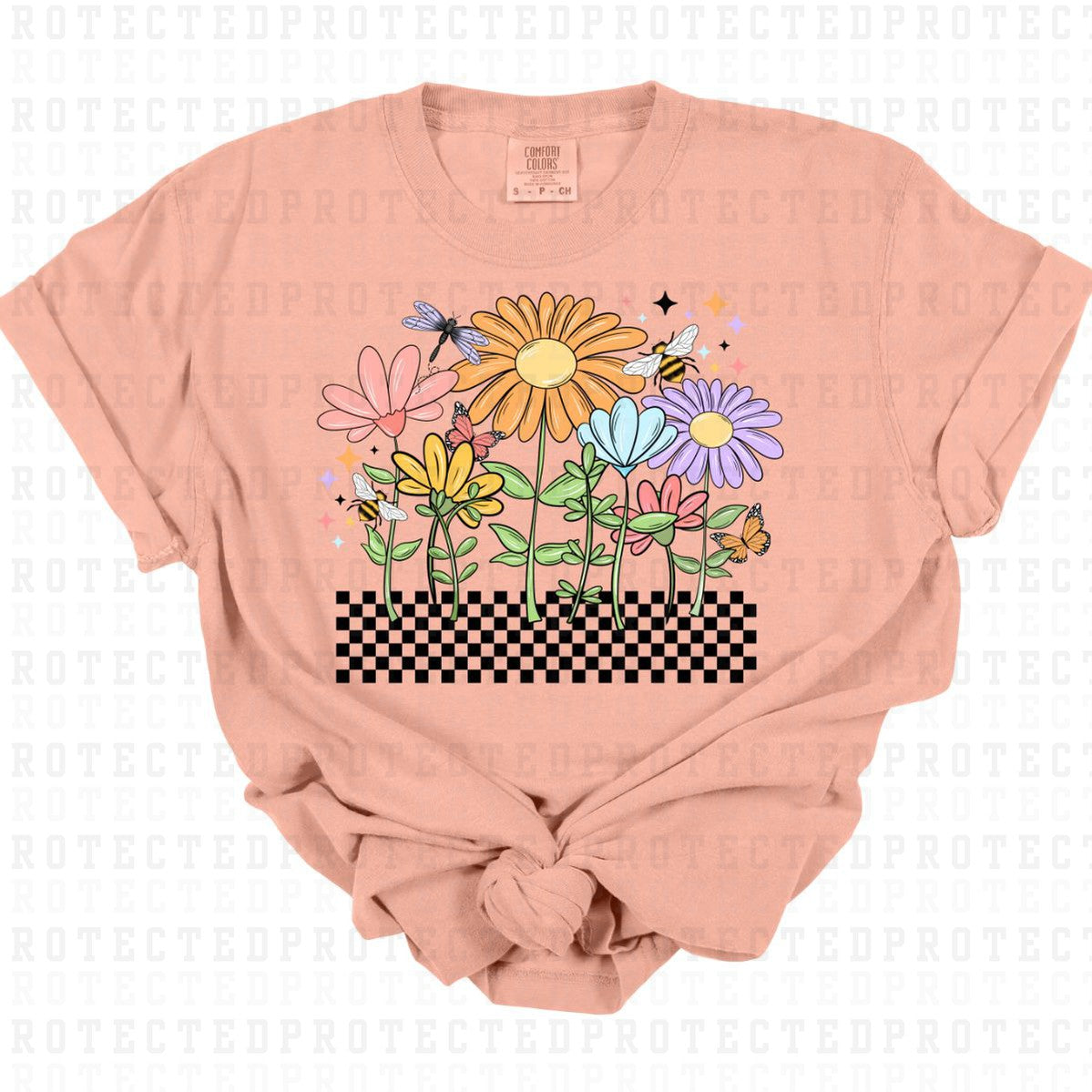 SUMMER FLORAL *W/CHECKERED* - DTF TRANSFER