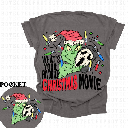 WHATS YOUR FAVORITE SCARY MOVIE (POCKET+BACK) - DTF TRANSFER