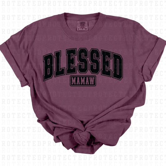 BLESSED MAMAW *BLACK - SINGLE COLOR* - DTF TRANSFER