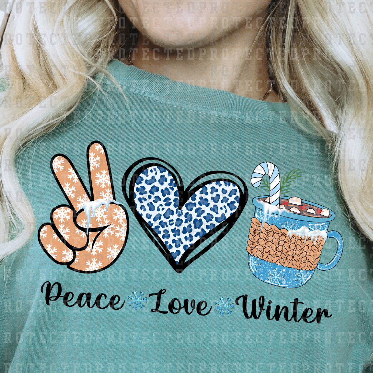 PEACE LOVE WINTER - DTF TRANSFER