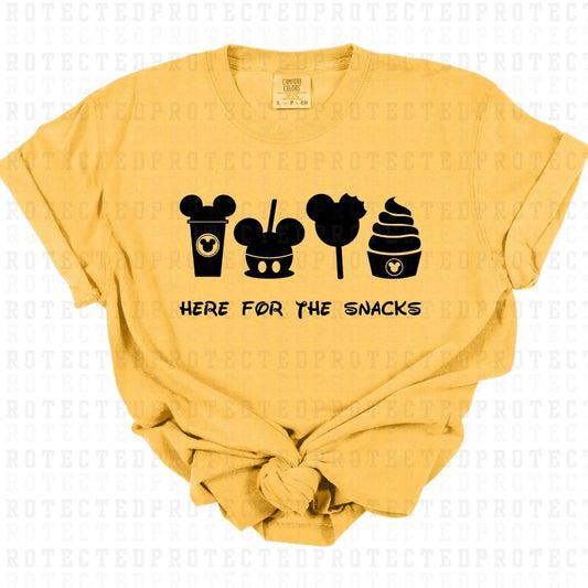 HERE FOR THE SNACKS *SINGLE COLOR* - DTF TRANSFER