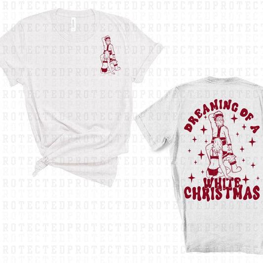 DREAMING OF A WHITE CHRISTMAS (SINGLE COLOR/POCKET+BACK) - DTF TRANSFER