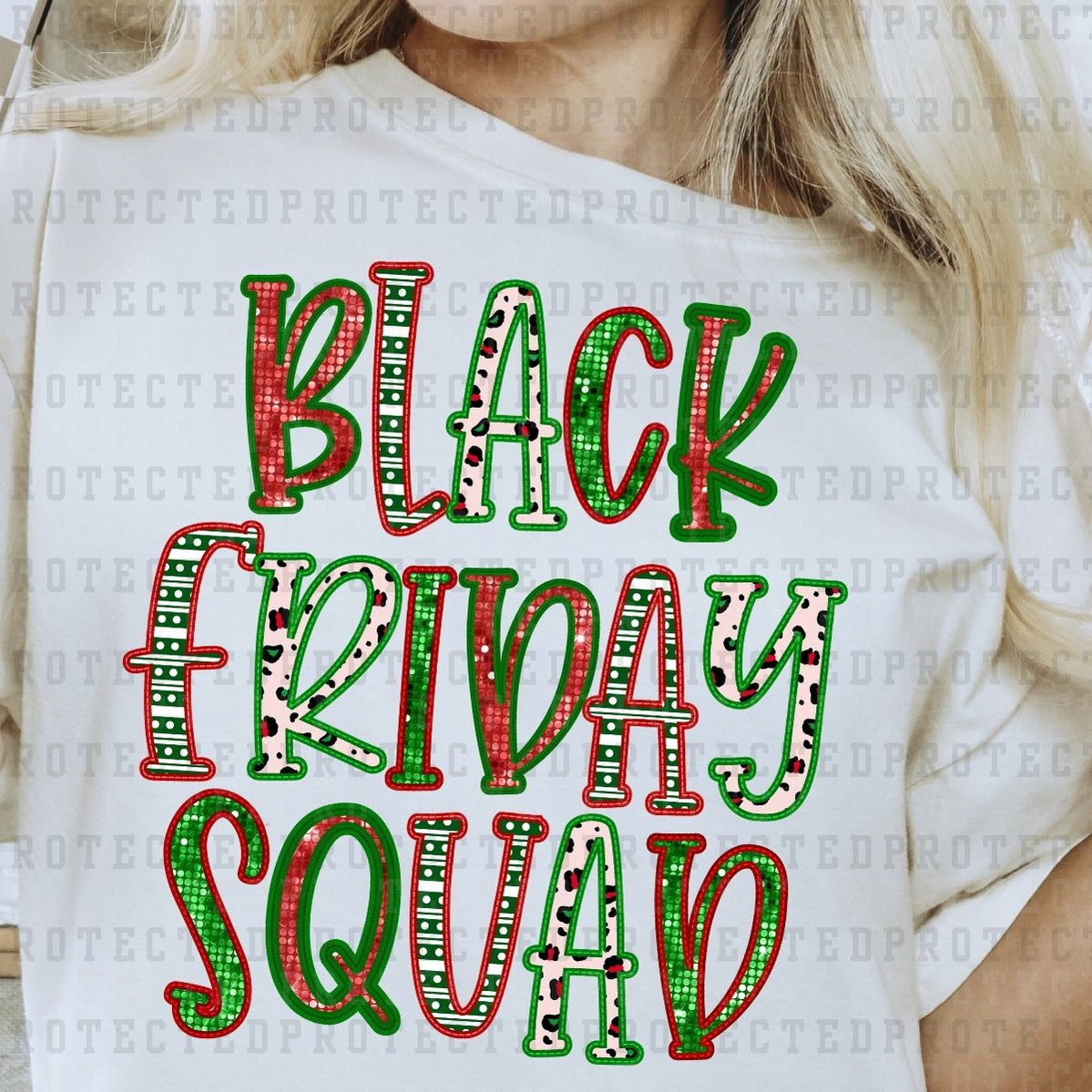 BLACK FRIDAY SQUAD *FAUX SEQUIN* - DTF TRANSFER