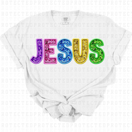 JESUS *FAUX SEQUIN* - DTF TRANSFER