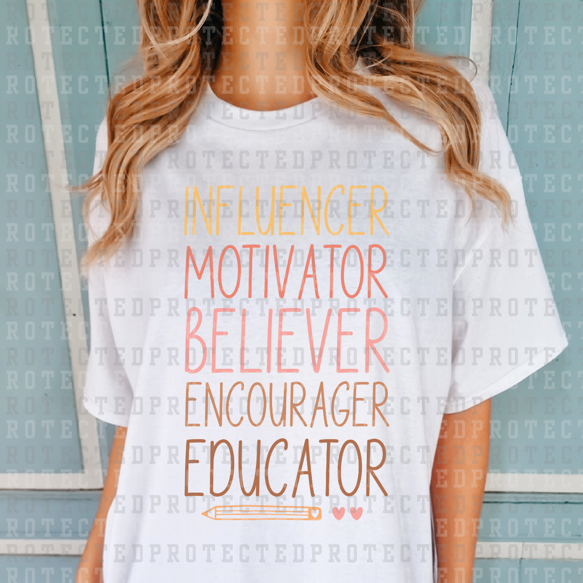 INFLUENCER MOTIVATOR BELIEVER ENCOURAGER EDUCATOR   - DTF TRANSFER