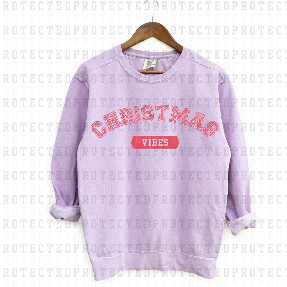 PINK CHECK CHRISTMAS VIBES - DTF TRANSFER