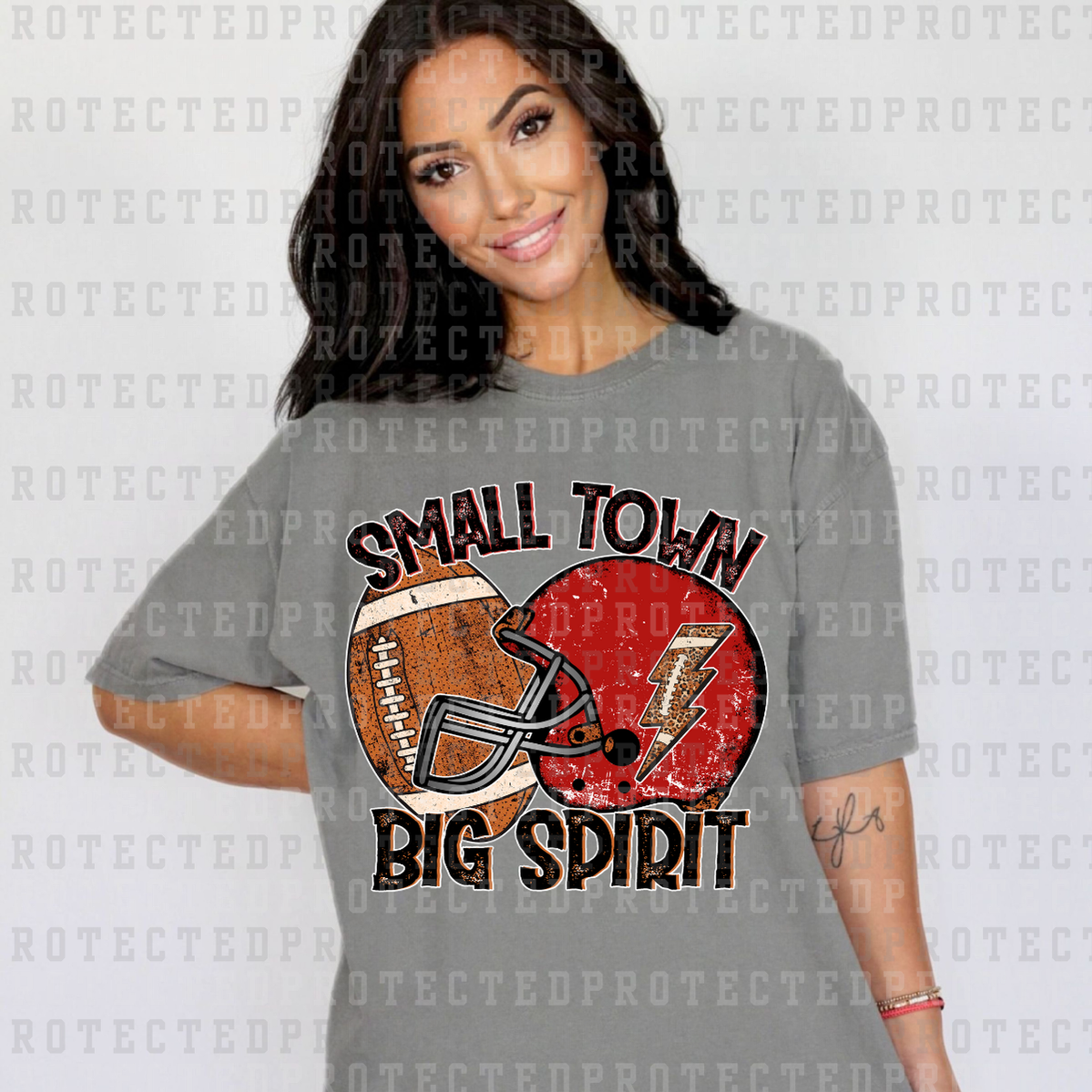 SMALL TOWN BIG SPIRIT *RED* - DTF TRANSFER