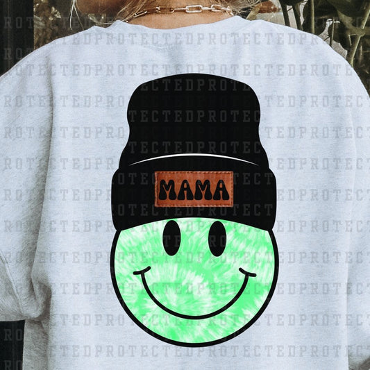 MAMA BEANIE SMILEY TIE DYE *4* - DTF TRANSFER