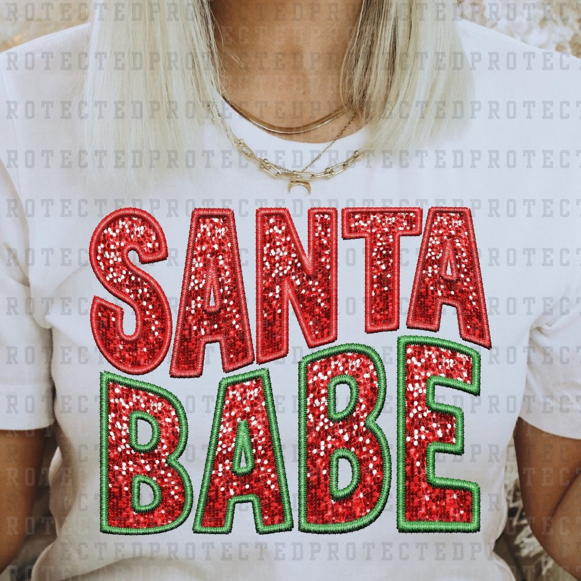 SANTA BABE *FAUX SEQUIN* - DTF TRANSFER