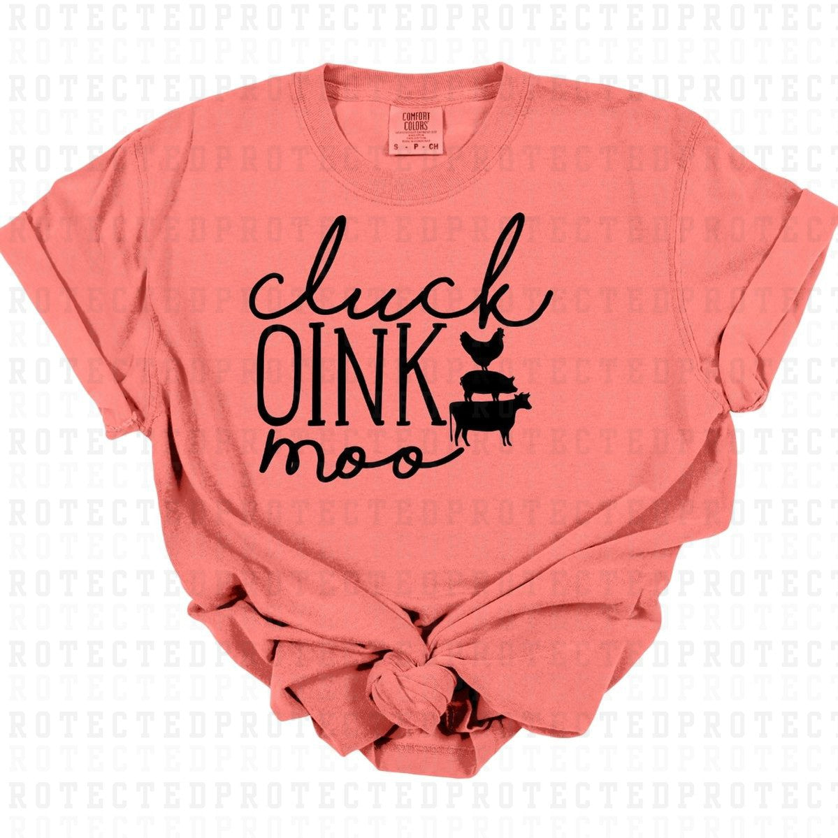 CLUCK OINK MOO *SINGLE COLOR* - DTF TRANSFER