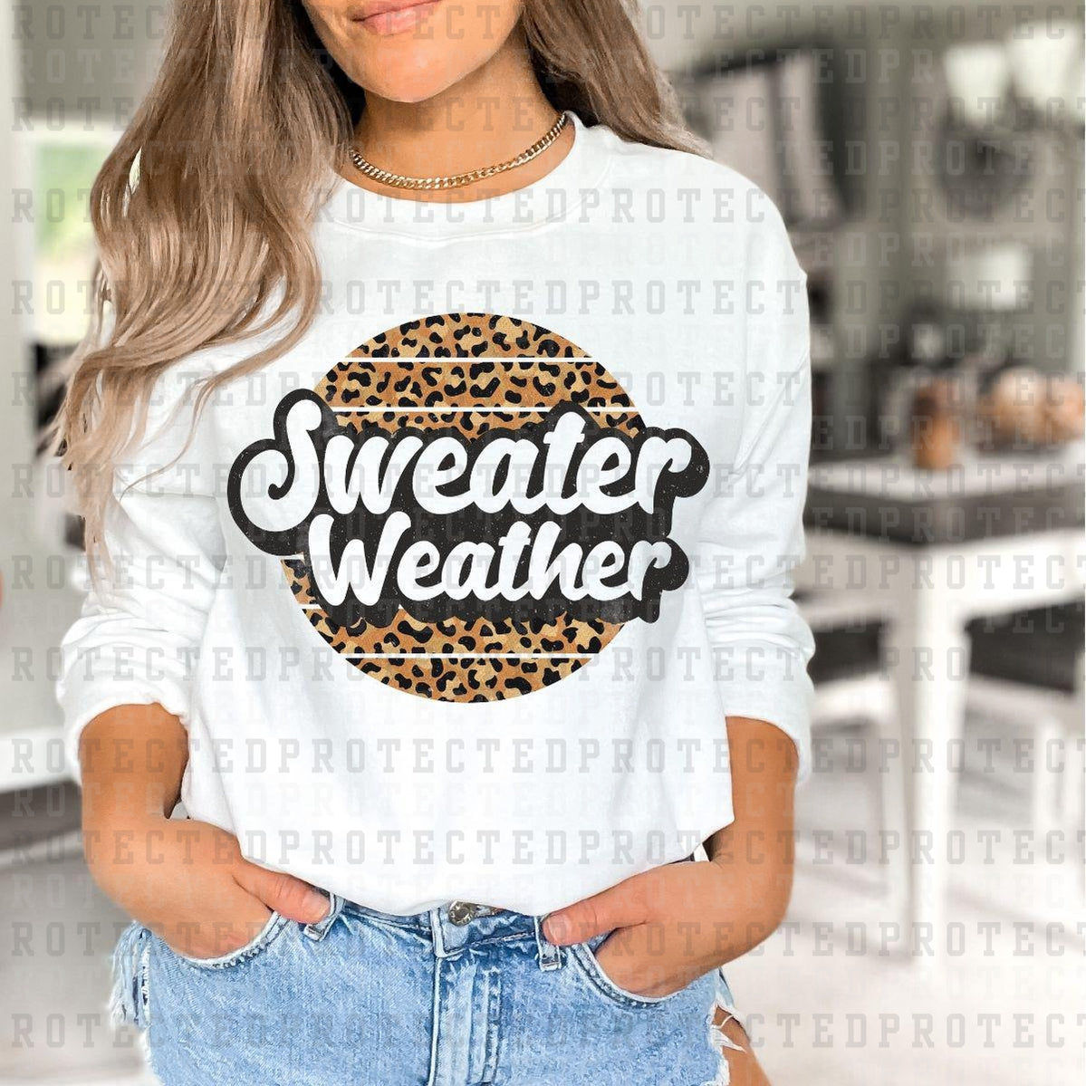 SWEATER WEATHER LEOPARD CIRCLE - DTF TRANSFER