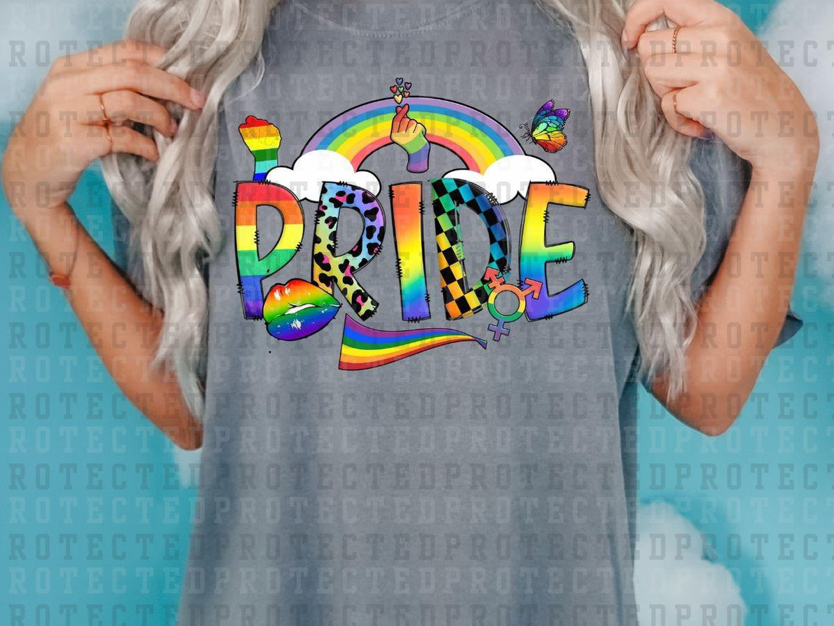 PRIDE - RAINBOW, POWER FIST, BUTTERFLY, LIPS, TRANS SYMBOL - DTF TRANSFER