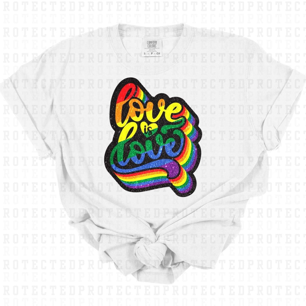 LOVE IS LOVE *FAUX SEQUIN* - DTF TRANSFER