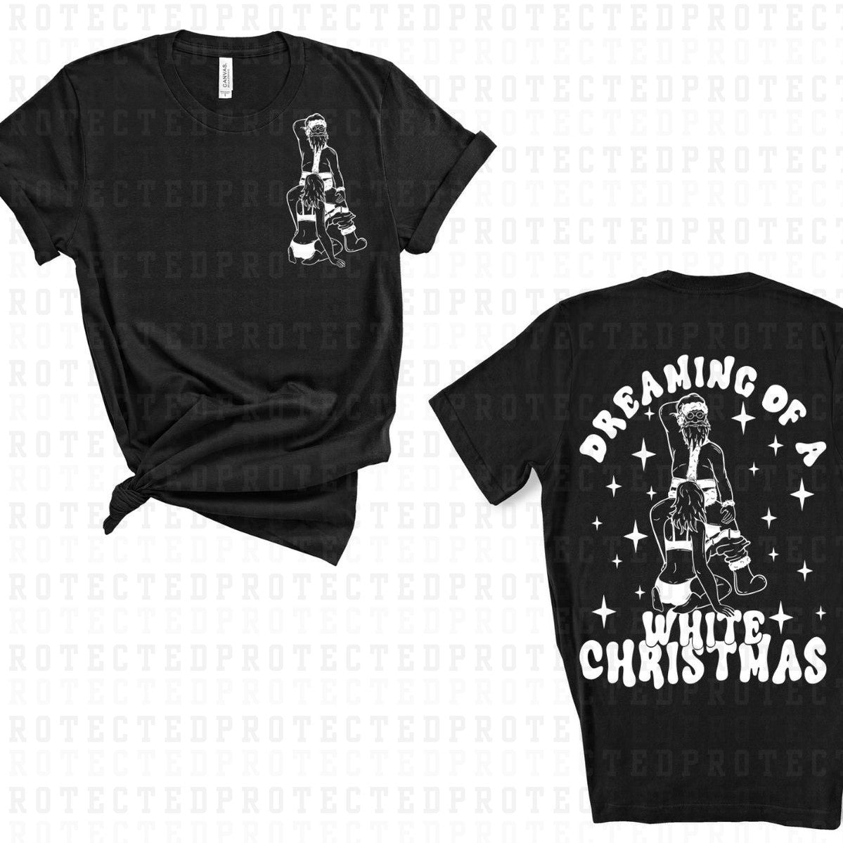 DREAMING OF A WHITE CHRISTMAS (SINGLE COLOR/POCKET+BACK) - DTF TRANSFER