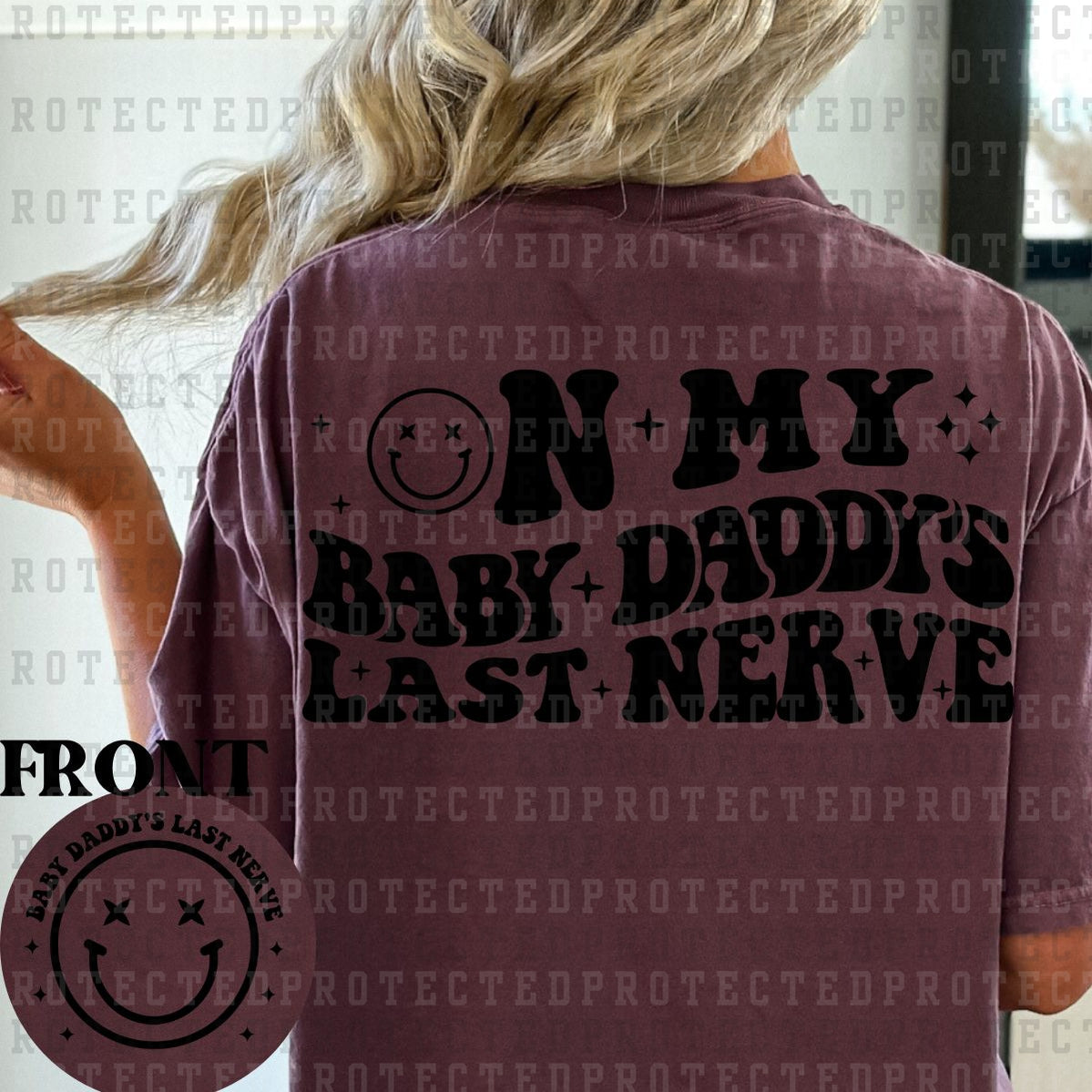 LAST NERVE (SINGLE COLOR/POCKET+BACK) - DTF TRANSFER