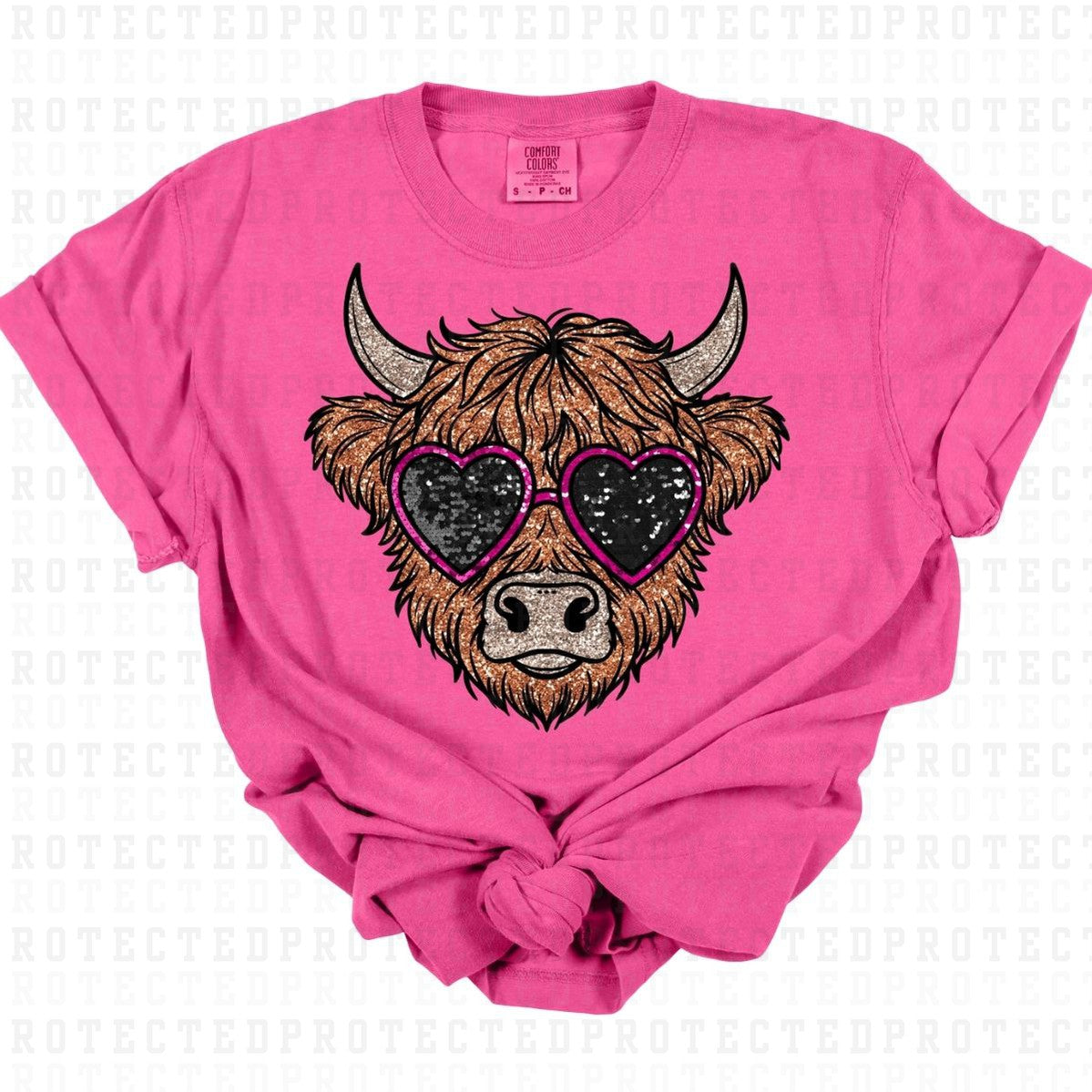 HIGHLAND COW *FAUX SEQUIN* - DTF TRANSFER