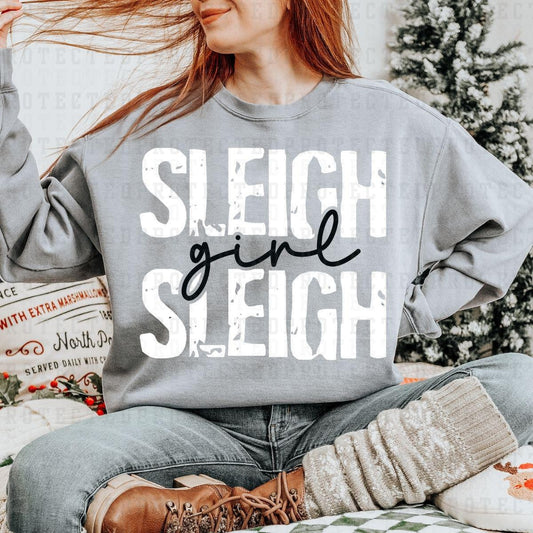 SLEIGH GIRL SLEIGH *BLACK&WHITE* - DTF TRANSFER