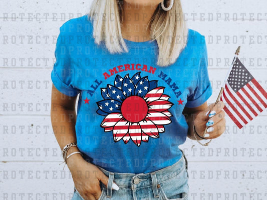 ALL AMERICAN MAMA FLAG/SUNFLOWER - DTF TRANSFERS