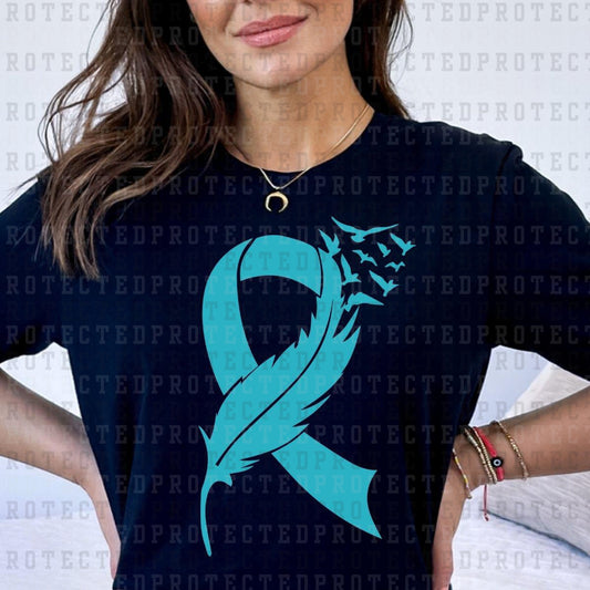 OVARIAN CANCER RIBBON FEATHER - DTF TRANSFER