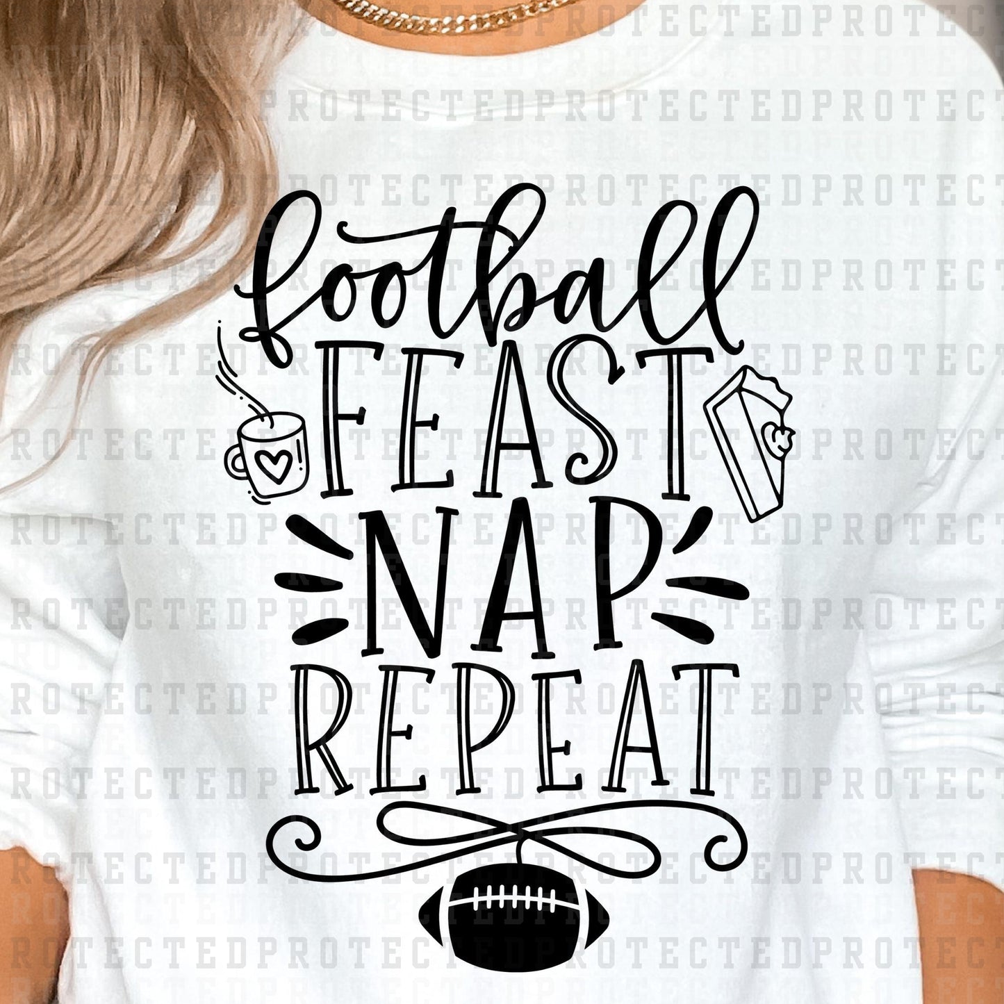 FOOTBALL FEAST NAP REPEAT *SINGLE COLOR* - DTF TRANSFER