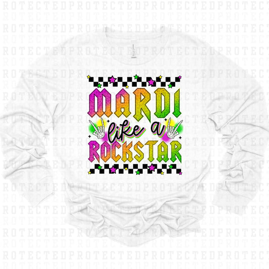 MARDI LIKE A ROCKSTAR *W/CHECKERED* - DTF TRANSFER