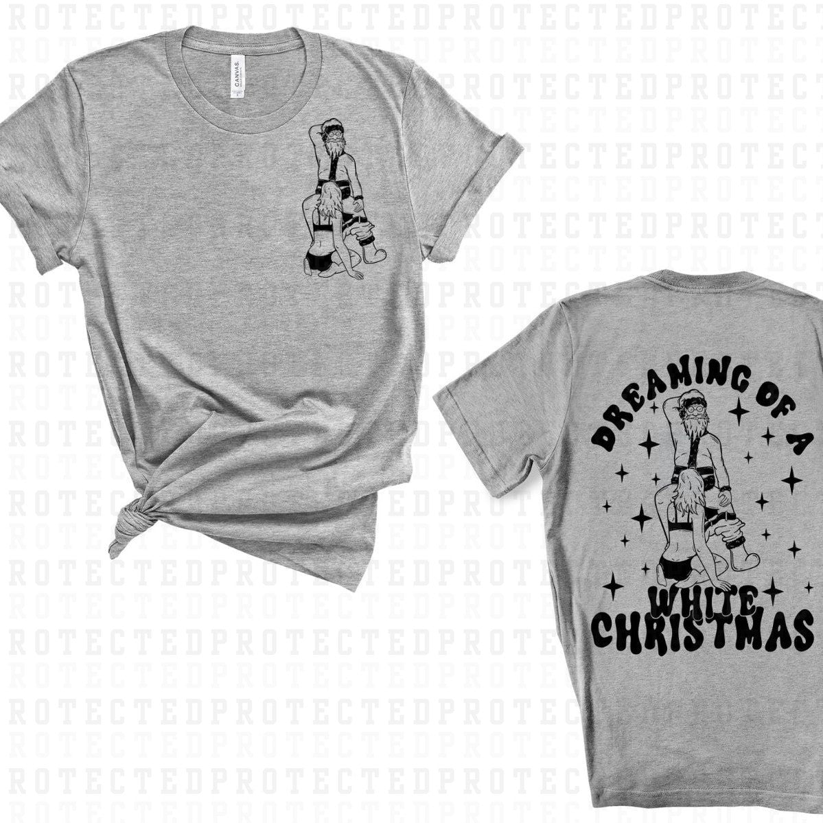 DREAMING OF A WHITE CHRISTMAS (SINGLE COLOR/POCKET+BACK) - DTF TRANSFER