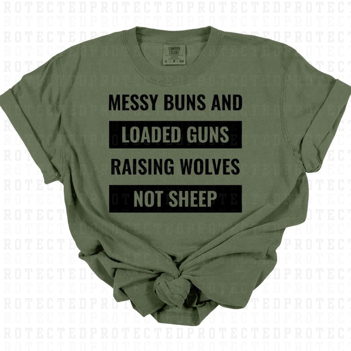 RAISING WOLVES NOT SHEEP *SINGLE COLOR* - DTF TRANSFER