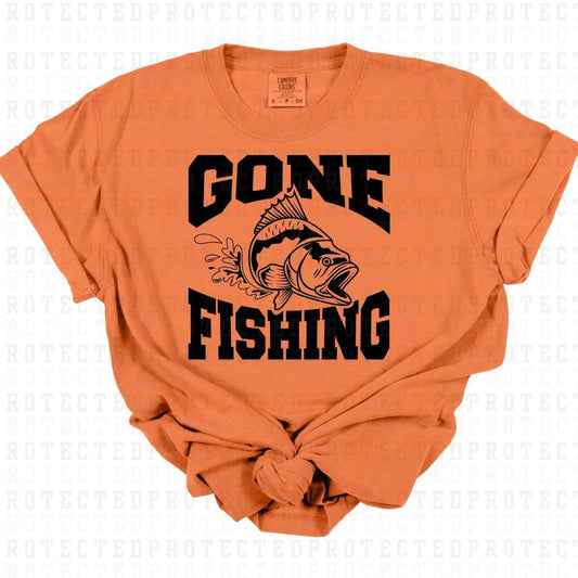 GONE FISHING *SINGLE COLOR* - DTF TRANSFER