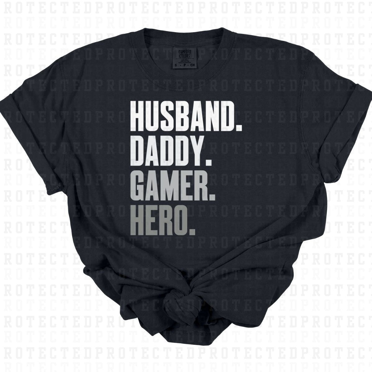 HUSBAND DADDY GAMER HERO - DTF TRANSFER