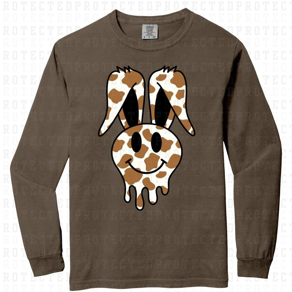 DRIPPY EASTER BUNNY SMILEY *BROWN HIDE* - DTF TRANSFER