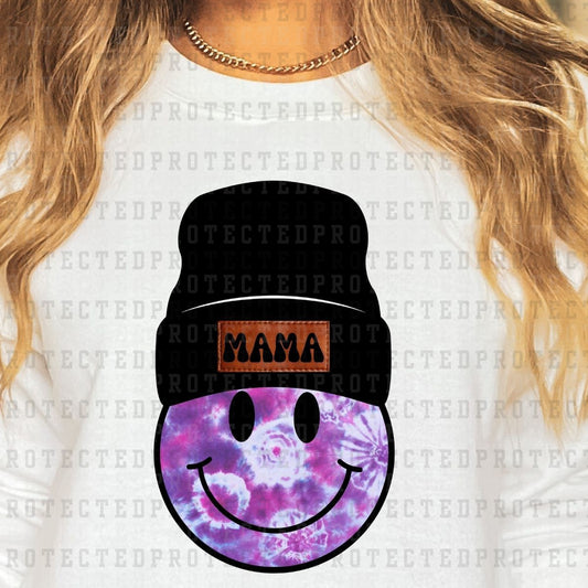 MAMA BEANIE SMILEY TIE DYE *7* - DTF TRANSFER