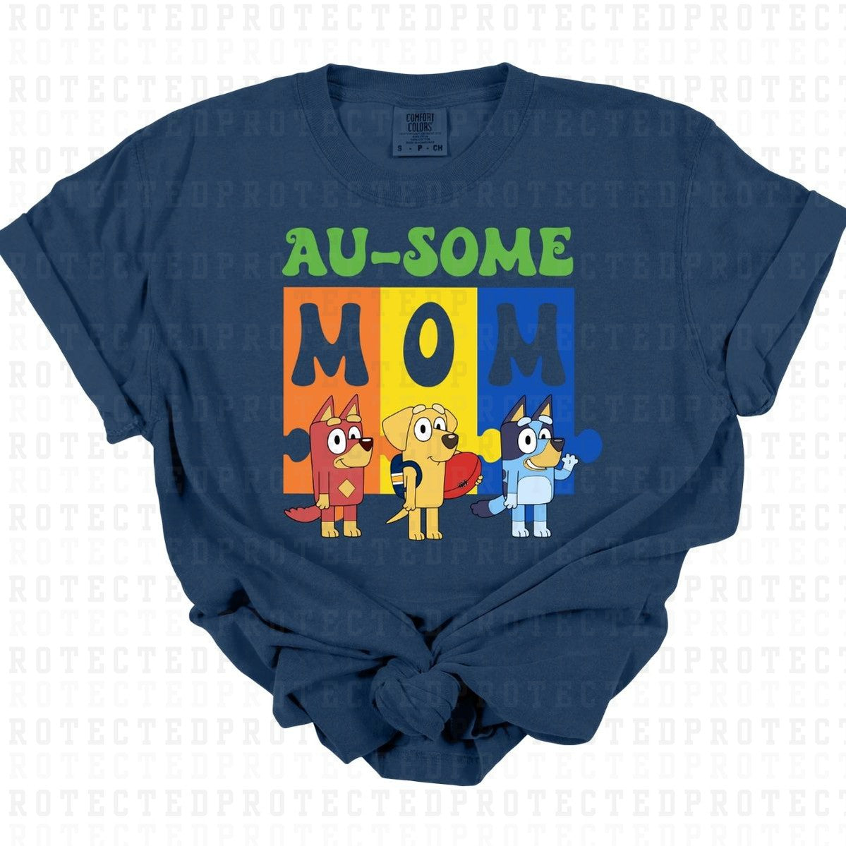 AU-SOME MOM *BLUE DOG* - DTF TRANSFER