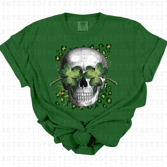 SKELETON W/SHAMROCK EYES - DTF TRANSFER